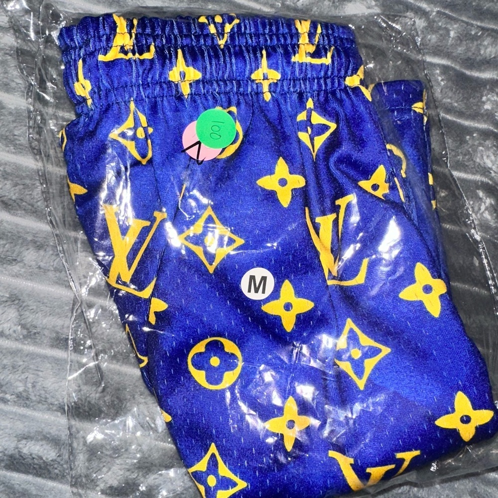 Asylum Men’s Blue & Yellow Satin Mesh Shorts - MEDIUM - BRAND NEW - Picture 6 of 6